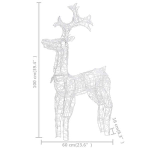 vidaXL Reindeer Christmas Decoration 2 pcs 60x16x100 cm Acrylic
