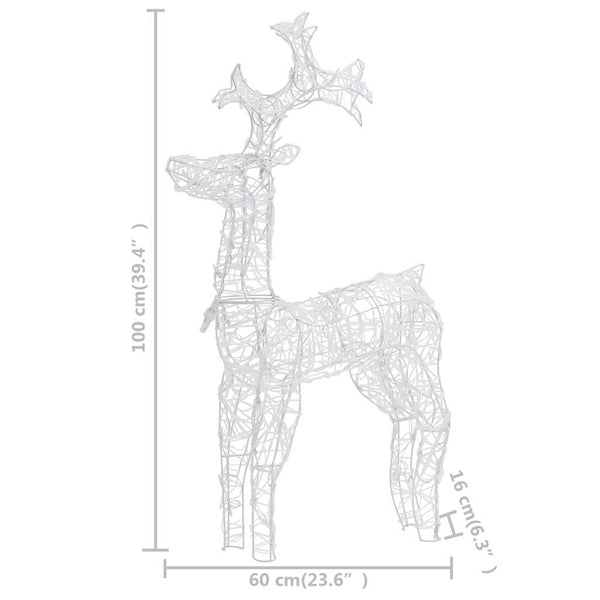 vidaXL Reindeer Christmas Decoration 2 pcs 60x16x100 cm Acrylic