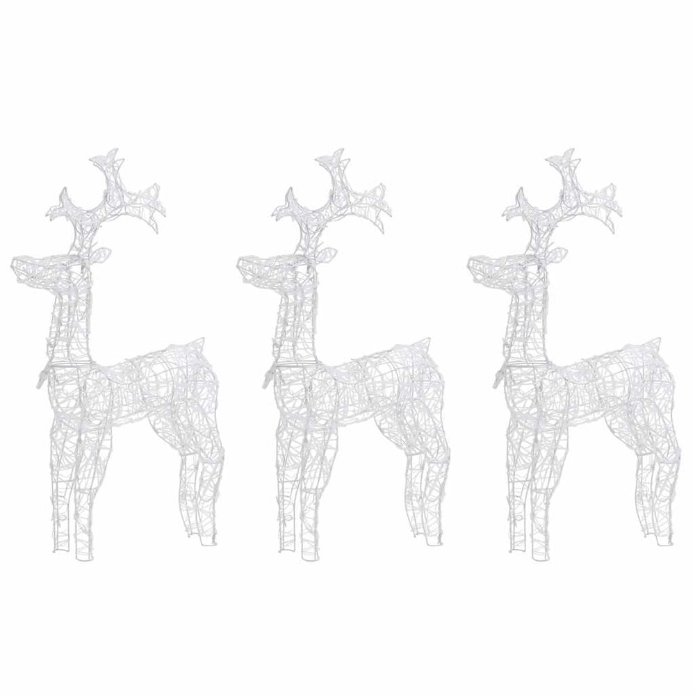 vidaXL Reindeer Christmas Decoration 3 pcs. 60x16x100 cm Acrylic