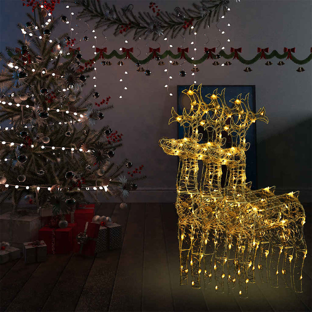 vidaXL Reindeer Christmas Decoration 3 pcs. 60x16x100 cm Acrylic