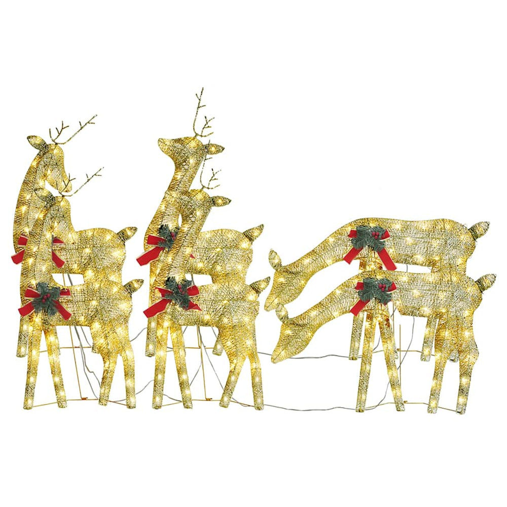 vidaXL LED Reindeer 6 pcs. Golden Warm White Mesh