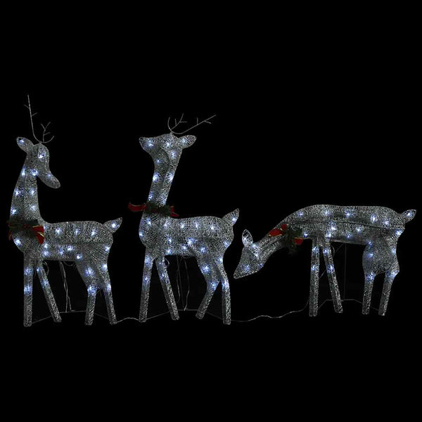 vidaXL LED Reindeer 6 pcs. Silver Cool White Mesh
