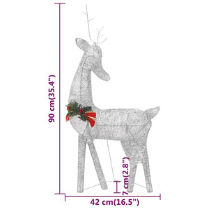 vidaXL LED Reindeer 6 pcs. Silver Cool White Mesh