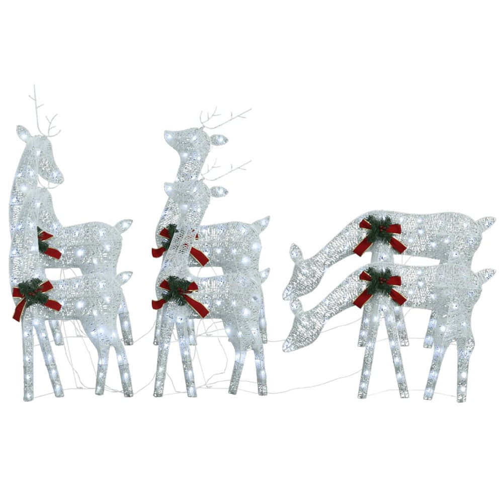 vidaXL LED Reindeer 6 pcs. White Cool White Mesh