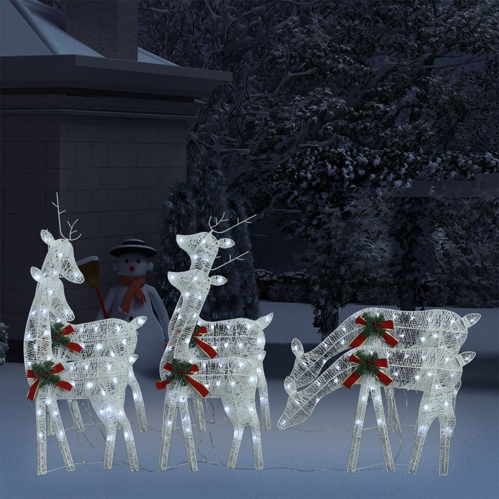 vidaXL LED Reindeer 6 pcs. White Cool White Mesh