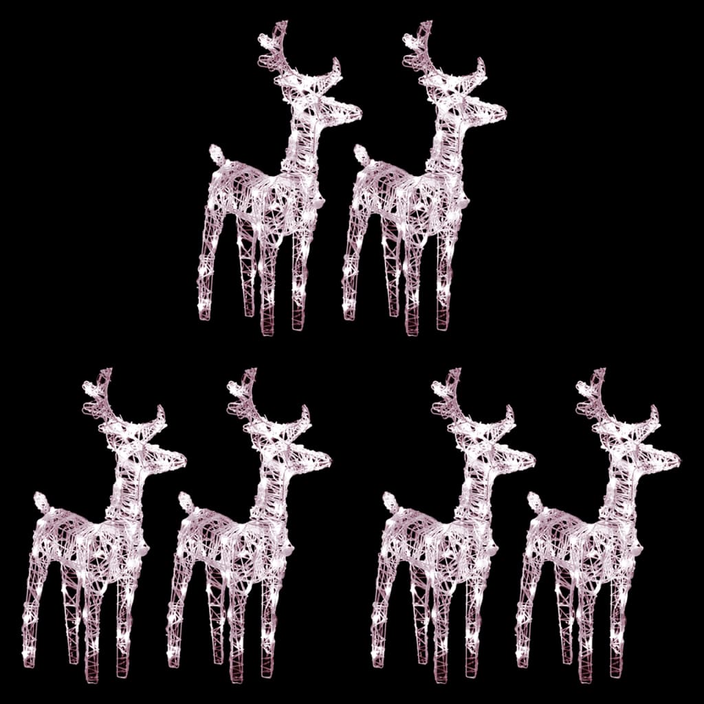 vidaXL LED Reindeer 6 pcs. Warm White 240 LEDs Acrylic