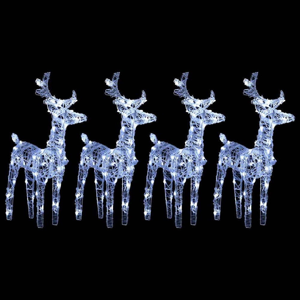 vidaXL LED Reindeer 4 pcs. Cool White 160 LEDs Acrylic