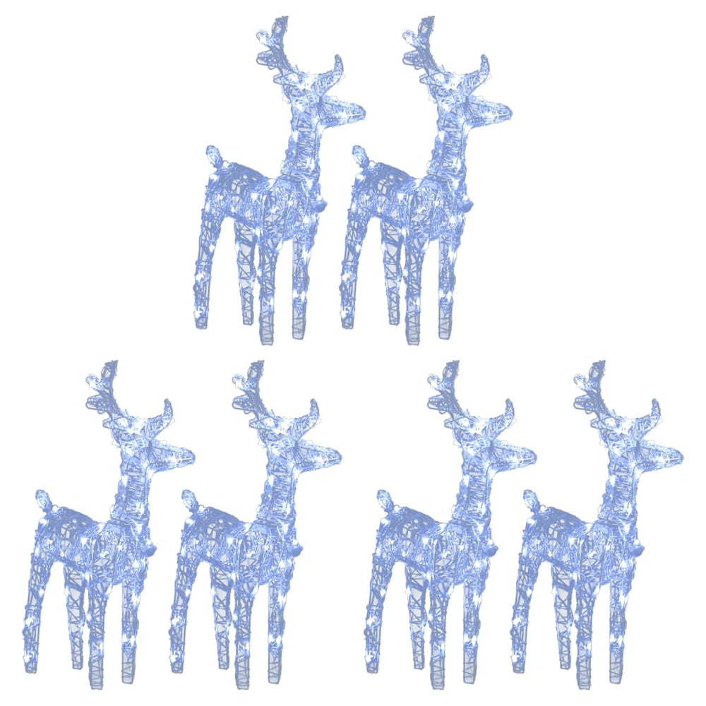 vidaXL LED Reindeer 6 pcs. Cold White 240 LEDs Acrylic