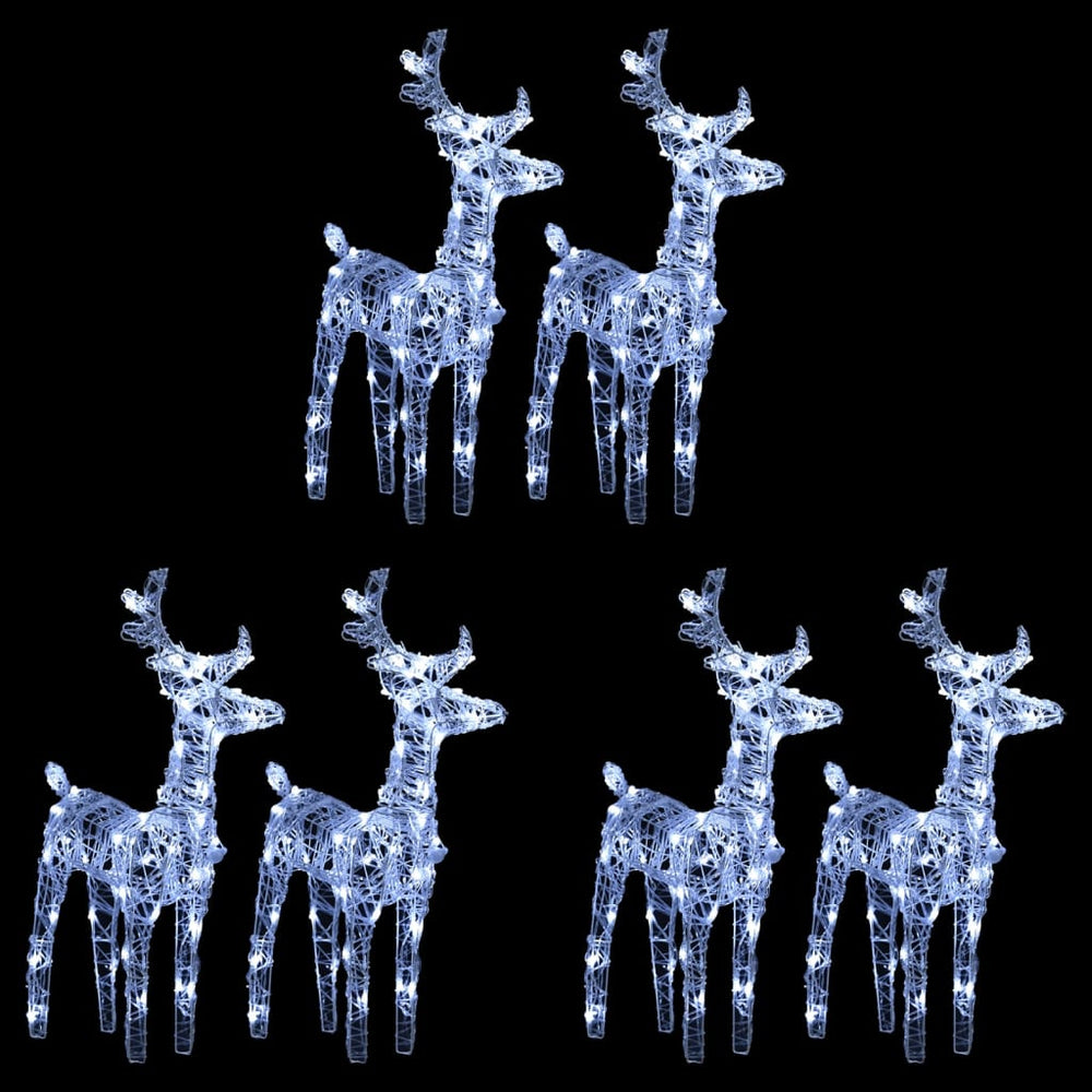 vidaXL LED Reindeer 6 pcs. Cold White 240 LEDs Acrylic