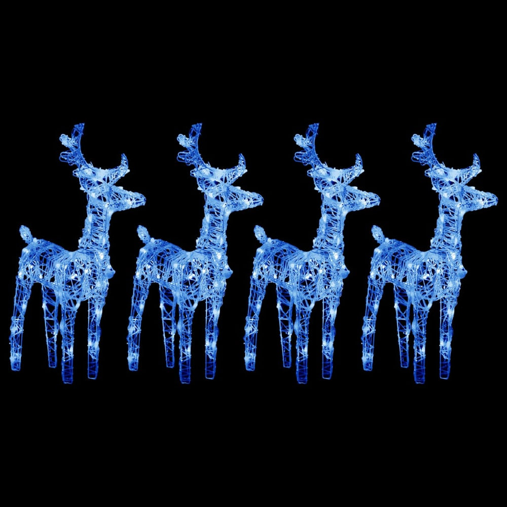 vidaXL LED Reindeer 4 pcs. Blue 160 LEDs Acrylic