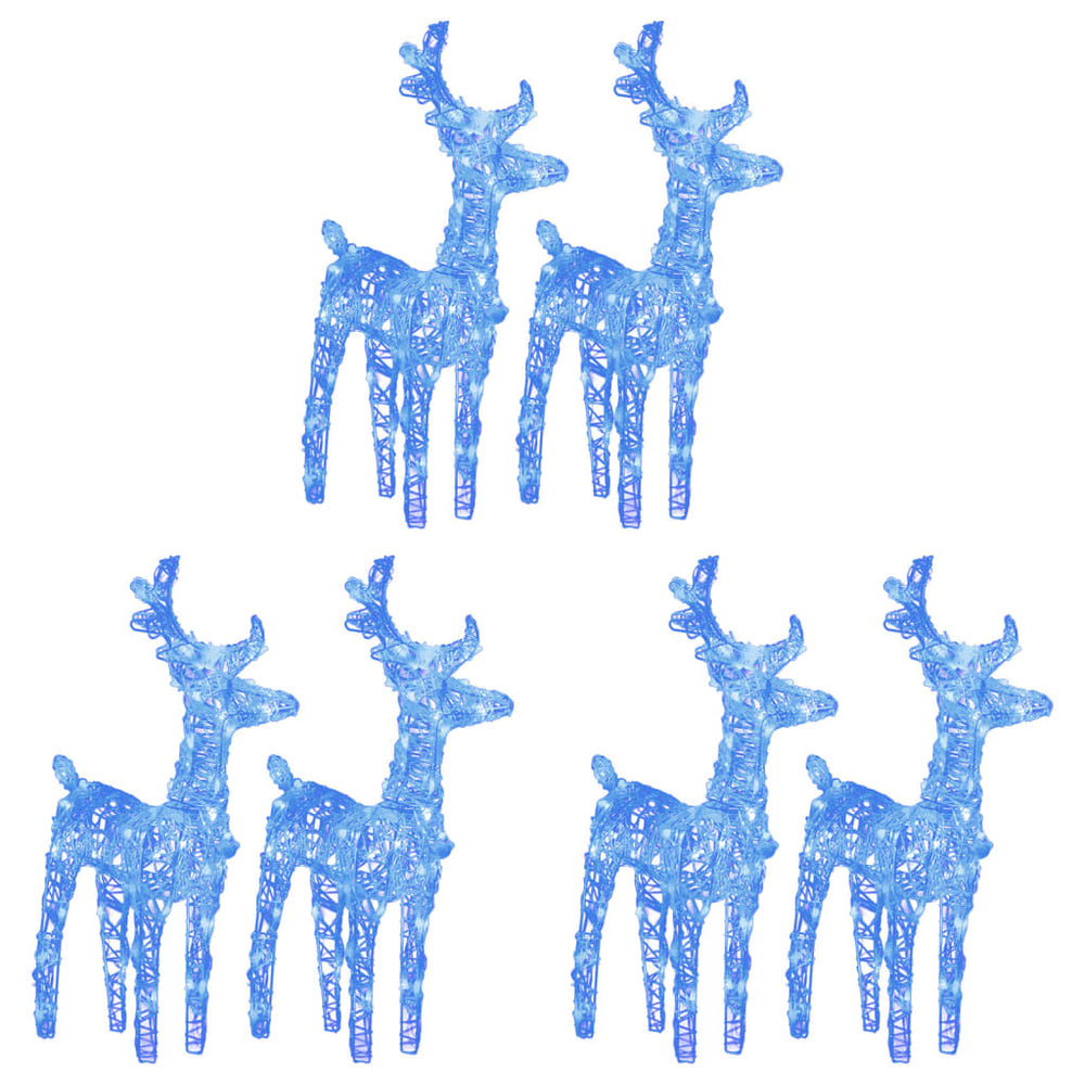 vidaXL LED Reindeer 6 pcs Blue 240 LEDs Acrylic