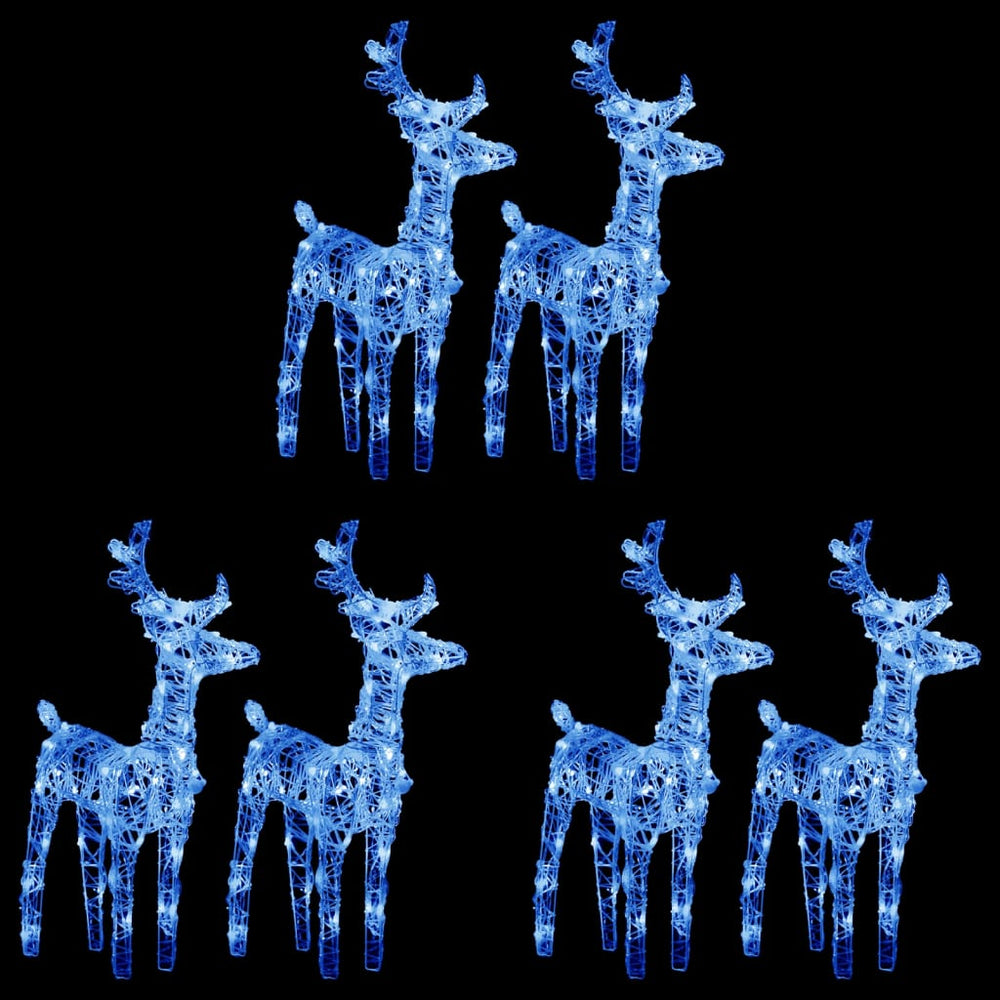 vidaXL LED Reindeer 6 pcs Blue 240 LEDs Acrylic