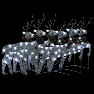 vidaXL LED Reindeer 6 pcs. Silver 120 LEDs