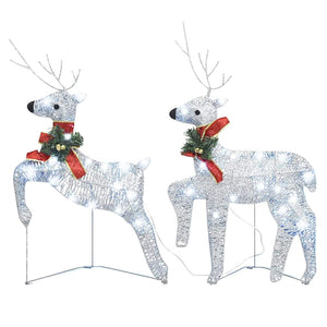 vidaXL LED Reindeer 6 pcs. Silver 120 LEDs