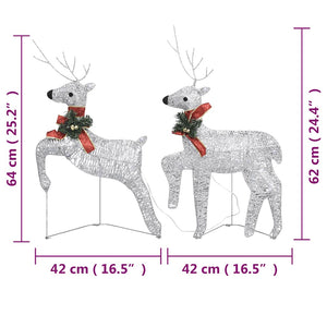 vidaXL LED Reindeer 6 pcs. Silver 120 LEDs