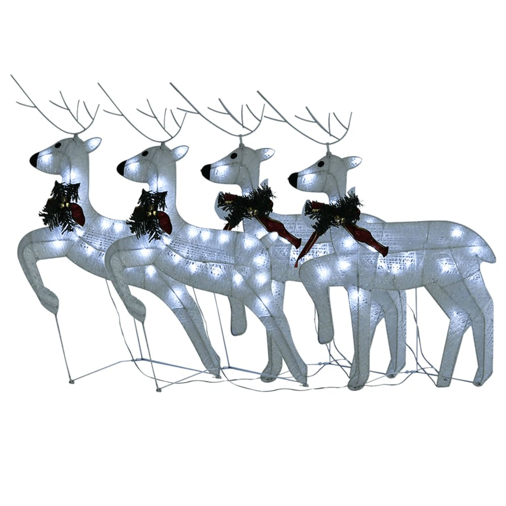 vidaXL LED Reindeer 4 pcs White 80 LEDs