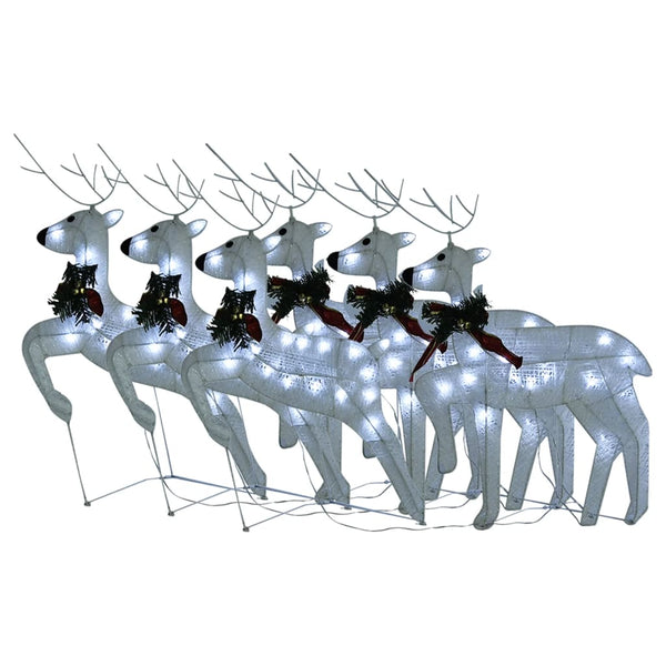 vidaXL LED Reindeer 6 pcs. White 120 LEDs