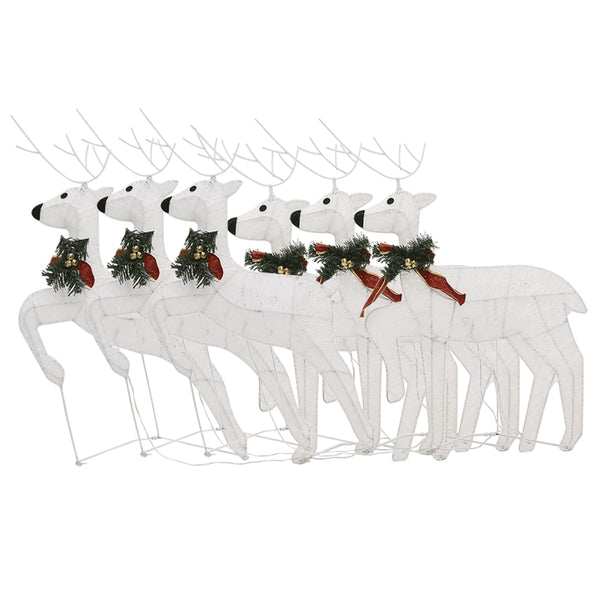 vidaXL LED Reindeer 6 pcs. White 120 LEDs