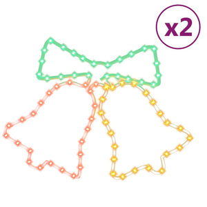 vidaXL 2 pcs LED Silhouettes Christmas Bells with 72 LEDs 50x56 cm