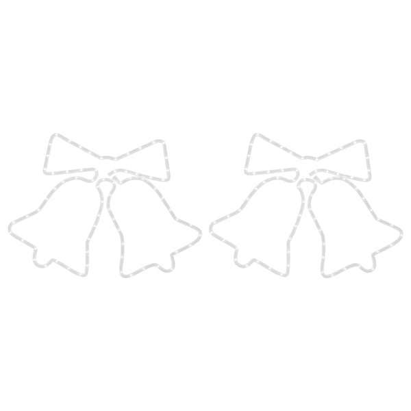 vidaXL 2 pcs LED Silhouettes Christmas Bells with 72 LEDs 50x56 cm