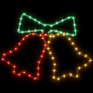 vidaXL 2 pcs LED Silhouettes Christmas Bells with 72 LEDs 50x56 cm