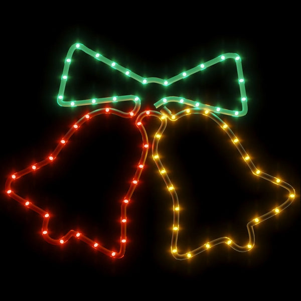 vidaXL 2 pcs LED Silhouettes Christmas Bells with 72 LEDs 50x56 cm