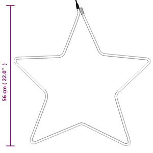 vidaXL LED Silhouettes 2 pcs. Star with 48 LEDs Warm White 56 cm