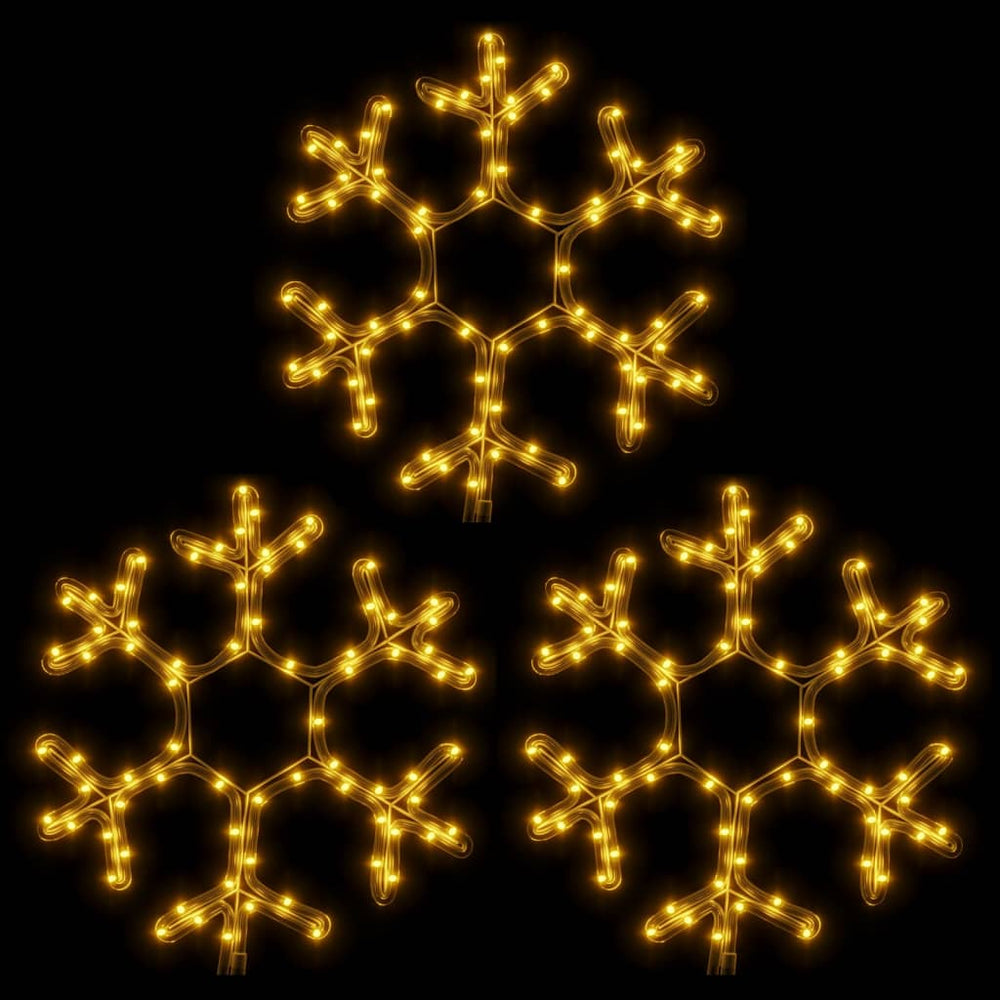 vidaXL LED Snowflakes 3 pcs. Warm White 38x37 cm