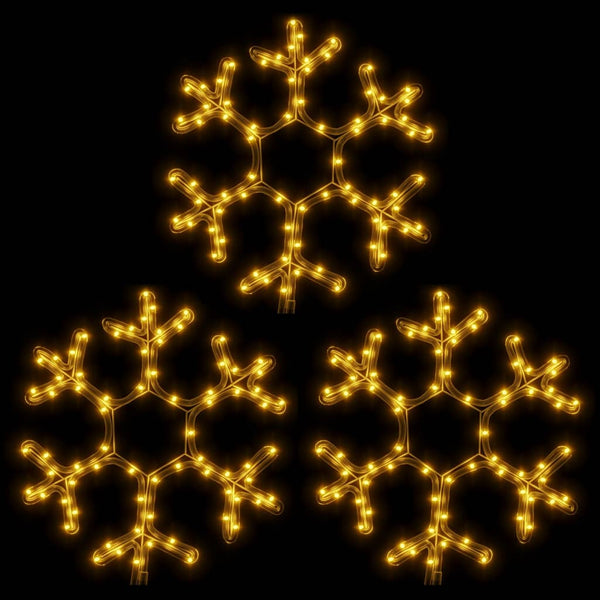 vidaXL LED Snowflakes 3 pcs. Warm White 38x37 cm