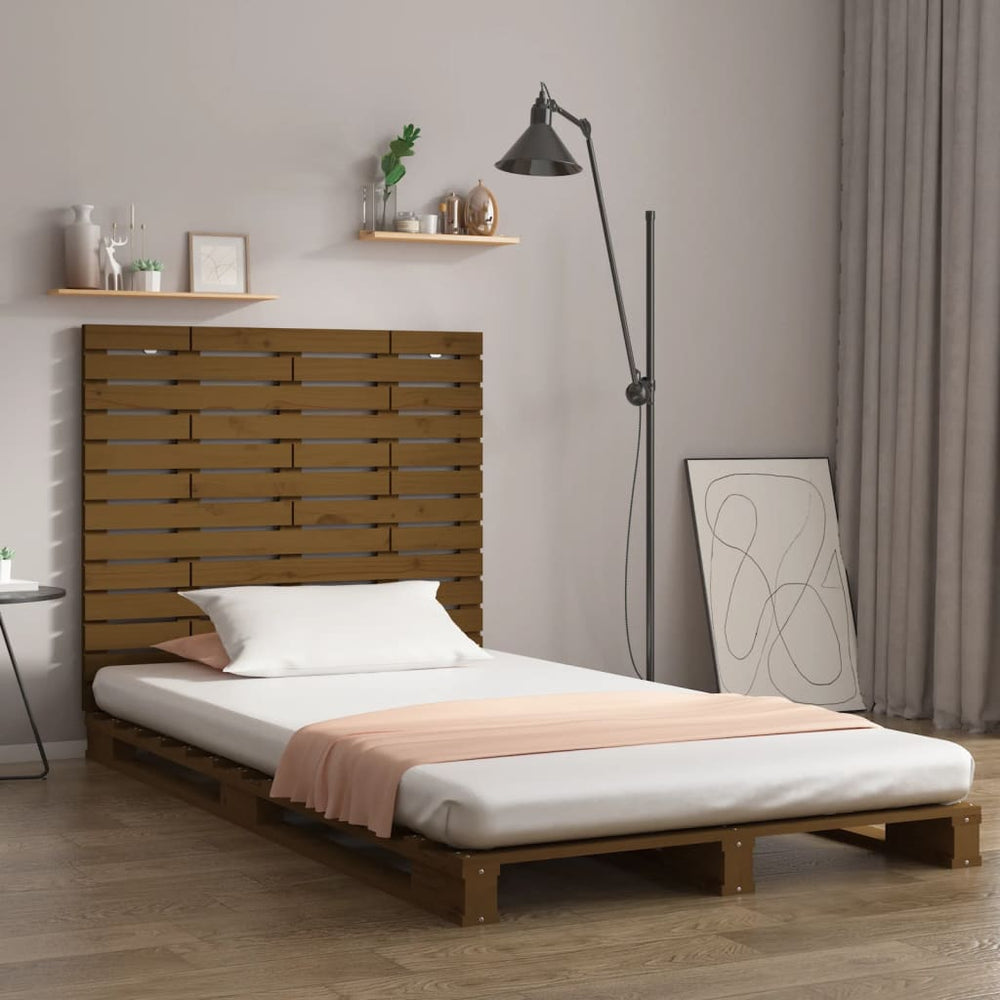 vidaXL Wall Headboard Honey Brown 106x3x91.5 cm Solid Pine Wood