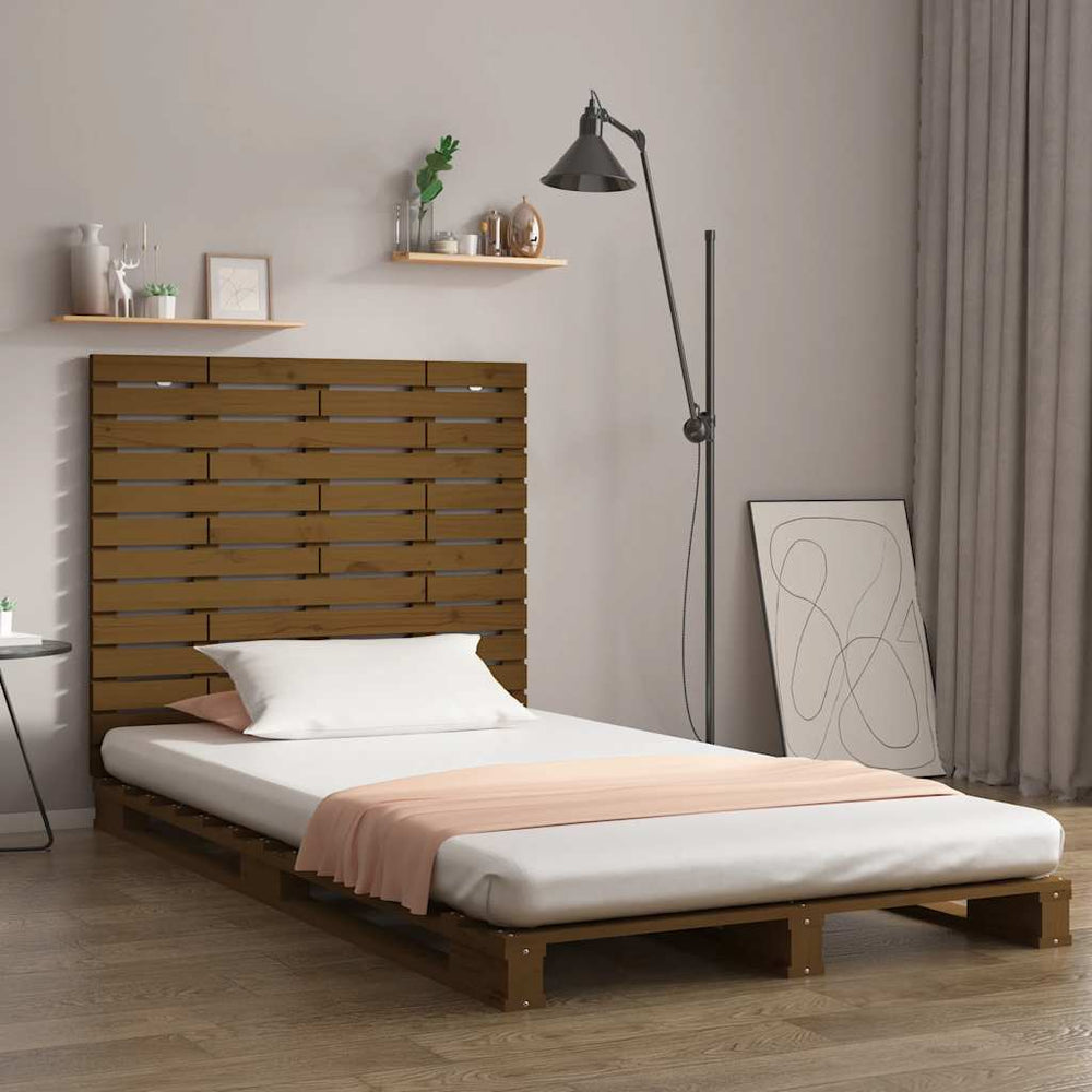vidaXL Wall Headboard Honey Brown 96x3x91.5 cm Solid Pine Wood