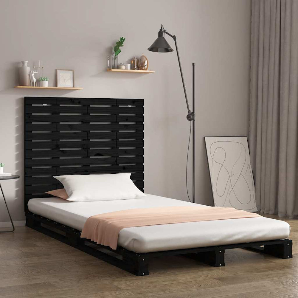 vidaXL Wall Headboard Black 96x3x91.5 cm Solid Pine Wood