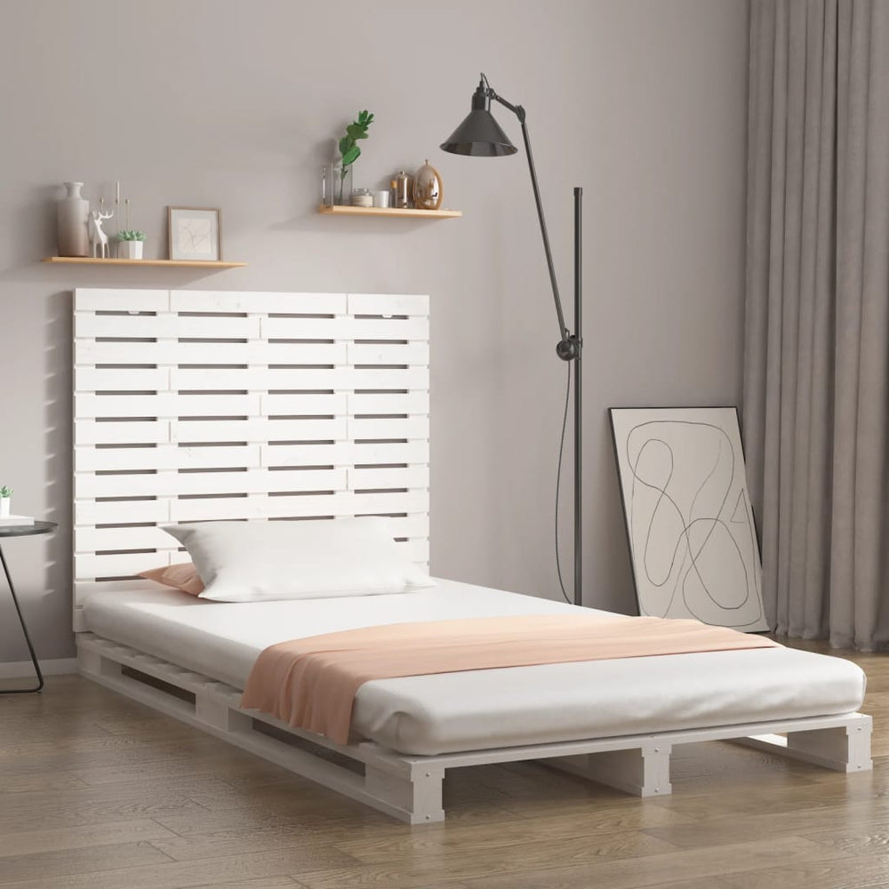 vidaXL Wall Headboard White 126x3x91.5 cm Solid Pine Wood
