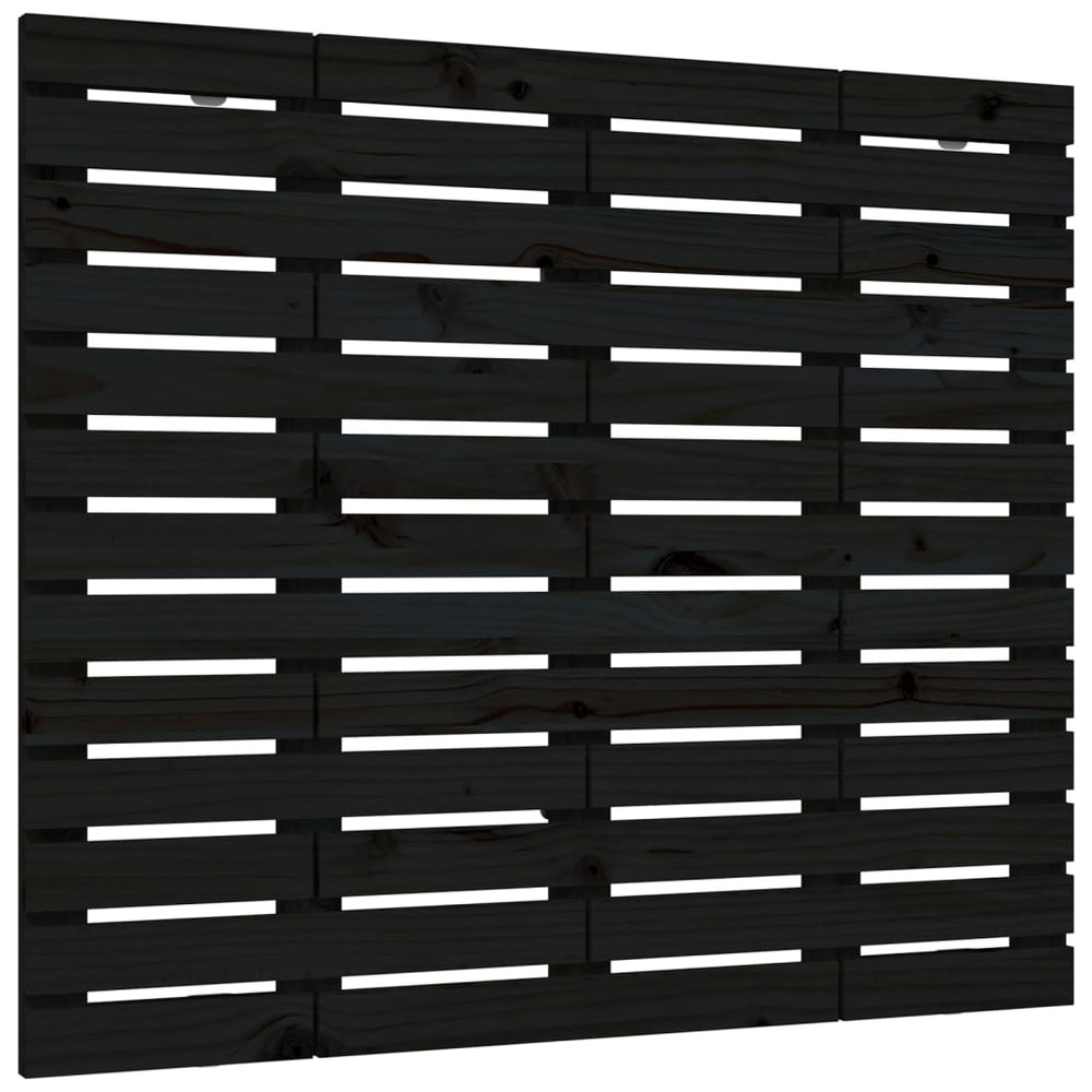 vidaXL Wall Headboard Black 126x3x91.5 cm Solid Pine Wood