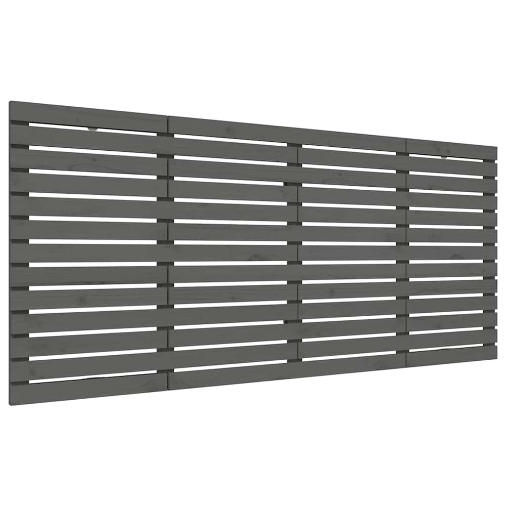 vidaXL Wall Headboard Grey 156x3x91.5 cm Solid Pine Wood