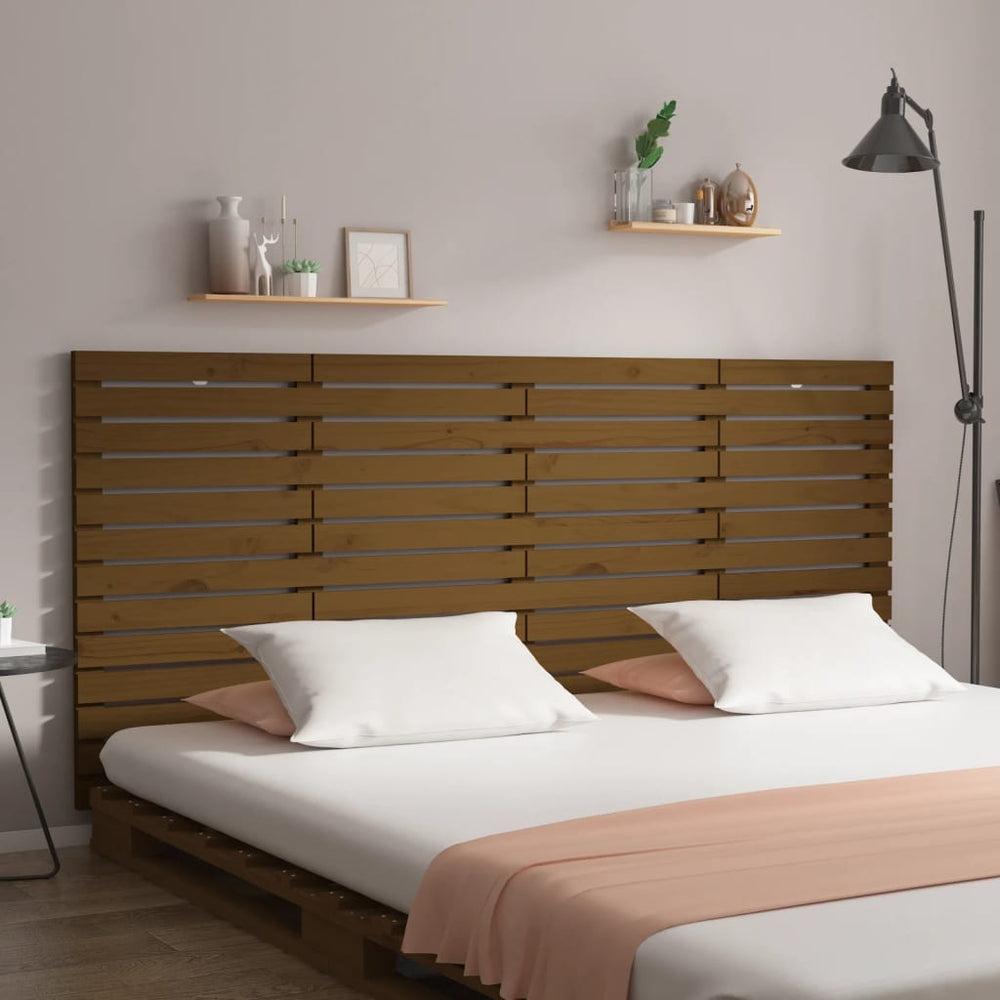 vidaXL Wall Headboard Honey Brown 156x3x91.5 cm Solid Pine Wood