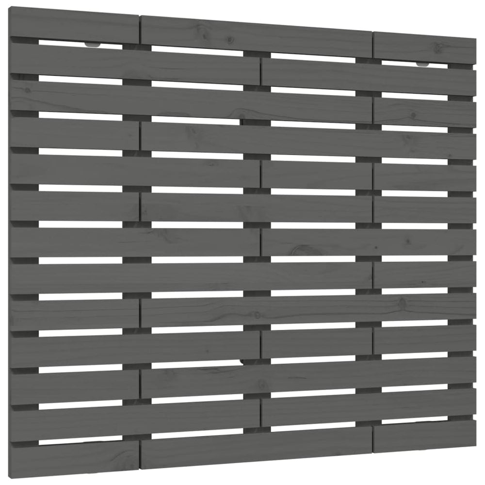 vidaXL Wall Headboard Grey 141x3x91.5 cm Solid Pine Wood