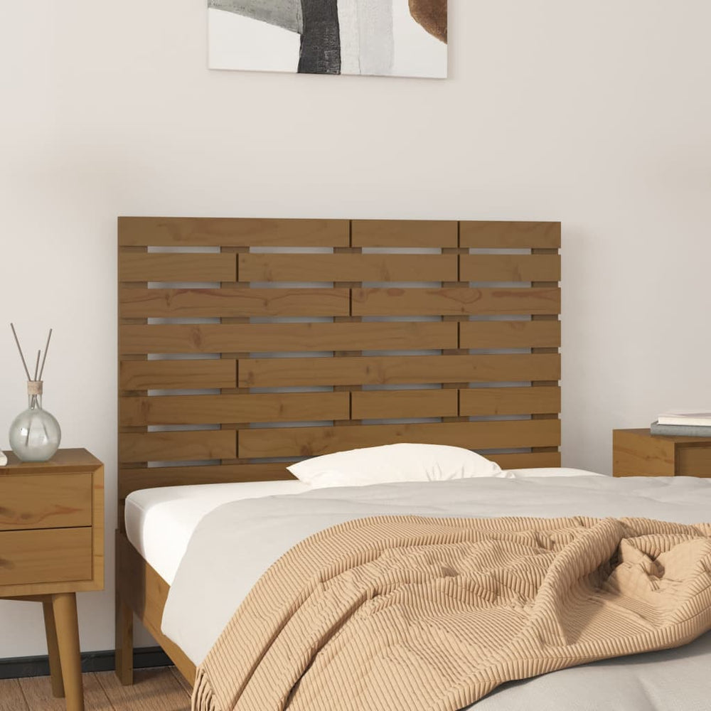 vidaXL Wall Headboard Honey Brown 106x3x63 cm Solid Pine Wood