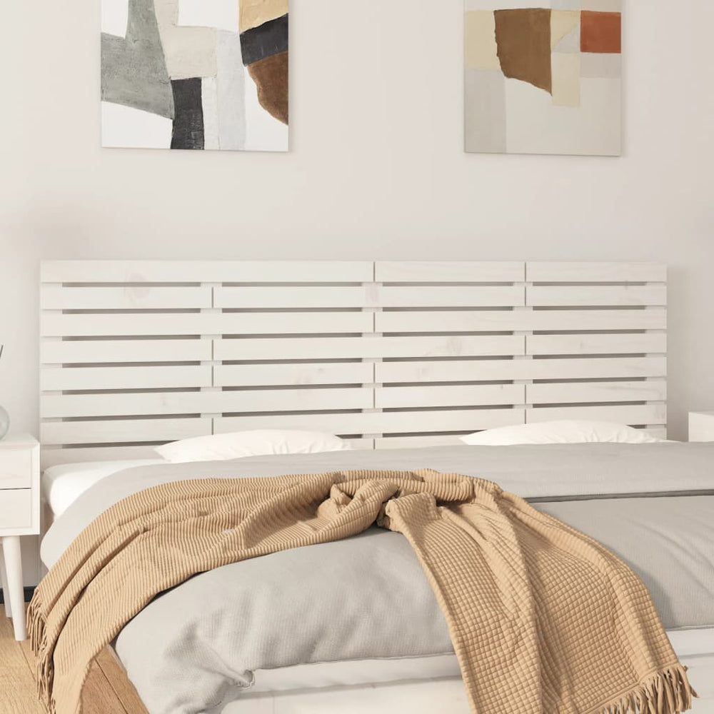 vidaXL Wall Headboard White 206x3x63 cm Solid Pine Wood