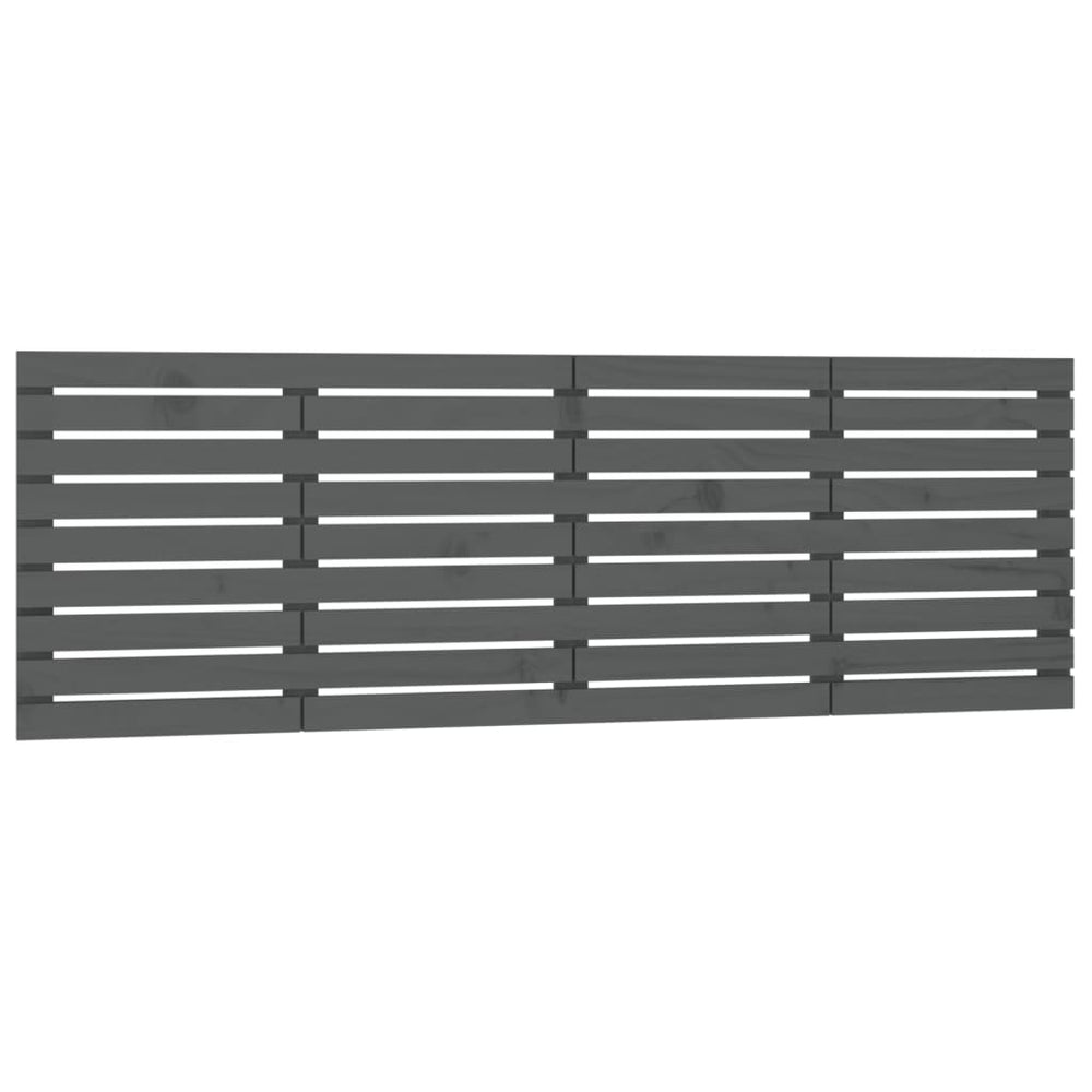 vidaXL Wall Headboard Grey 206x3x63 cm Solid Pine Wood