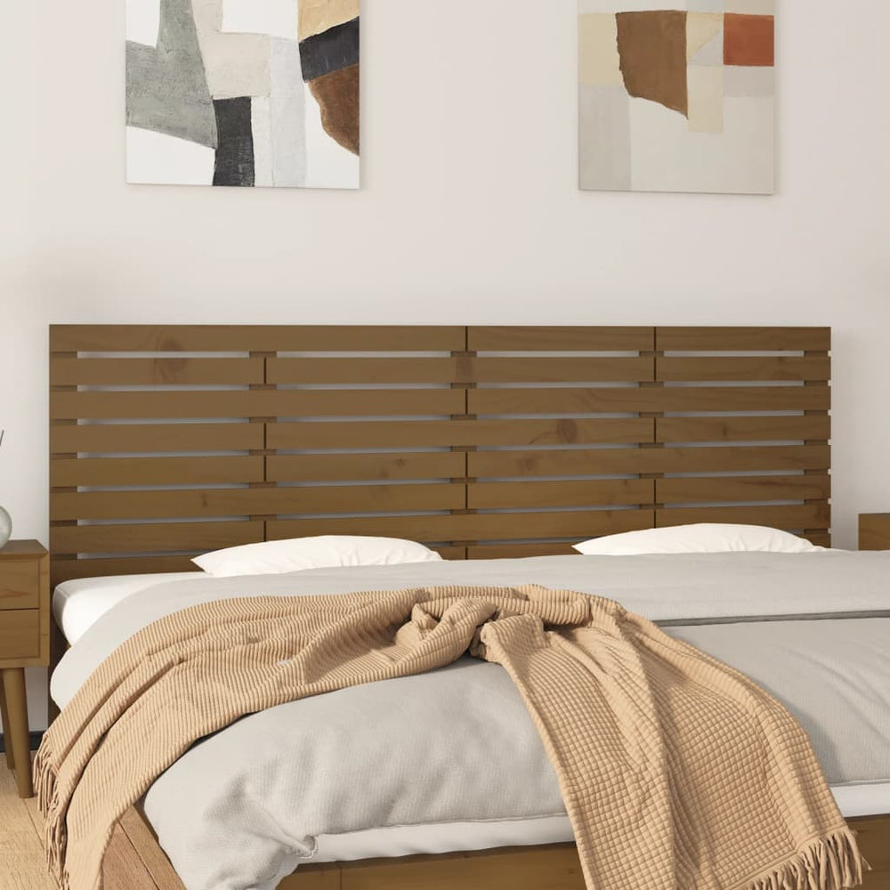 vidaXL Wall Headboard Honey Brown 206x3x63 cm Solid Pine Wood