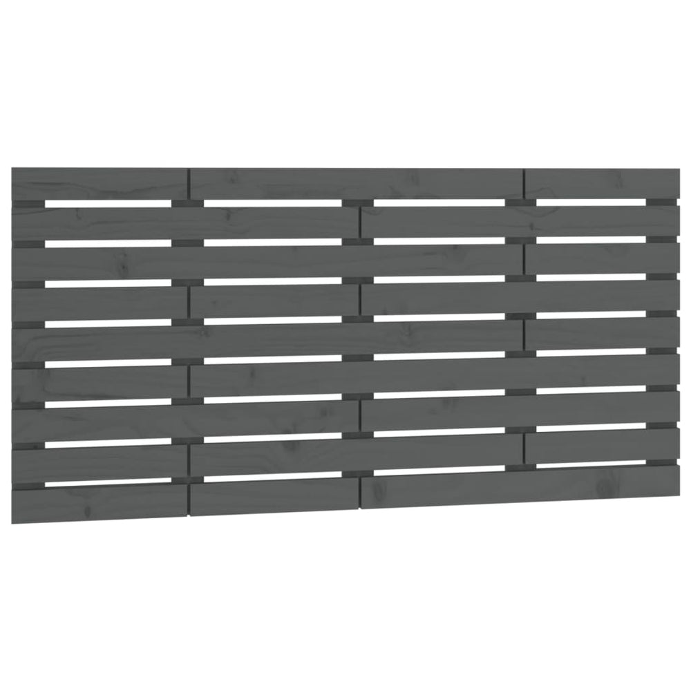 vidaXL Wall Headboard Gray 126x3x63 cm Solid Pine Wood