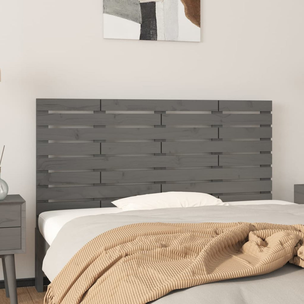 vidaXL Wall Headboard Gray 126x3x63 cm Solid Pine Wood