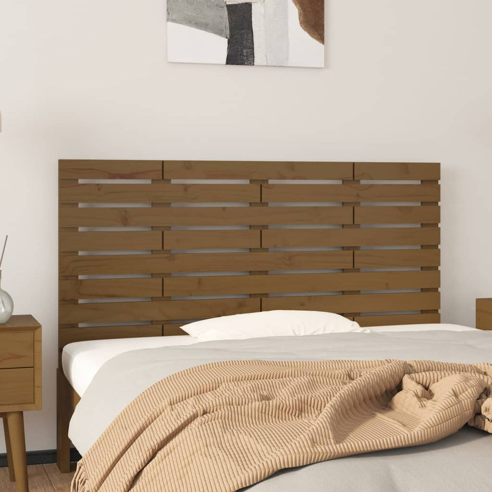 vidaXL Wall Headboard Honey Brown 126x3x63 cm Solid Pine Wood