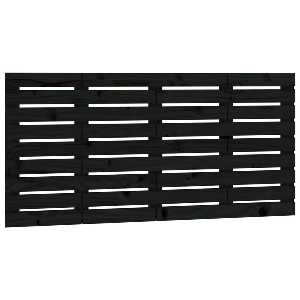 vidaXL Wall Headboard Black 146x3x63 cm Solid Pine Wood