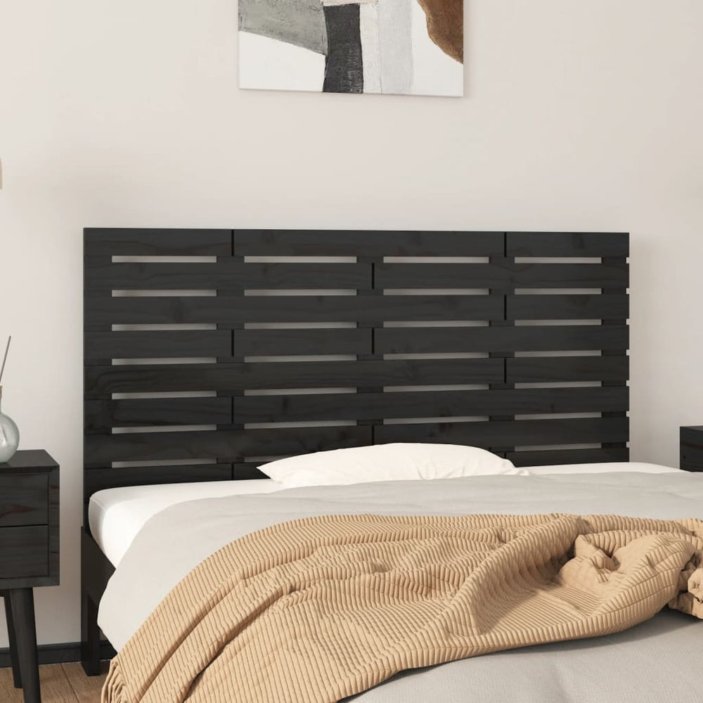vidaXL Wall Headboard Black 146x3x63 cm Solid Pine Wood