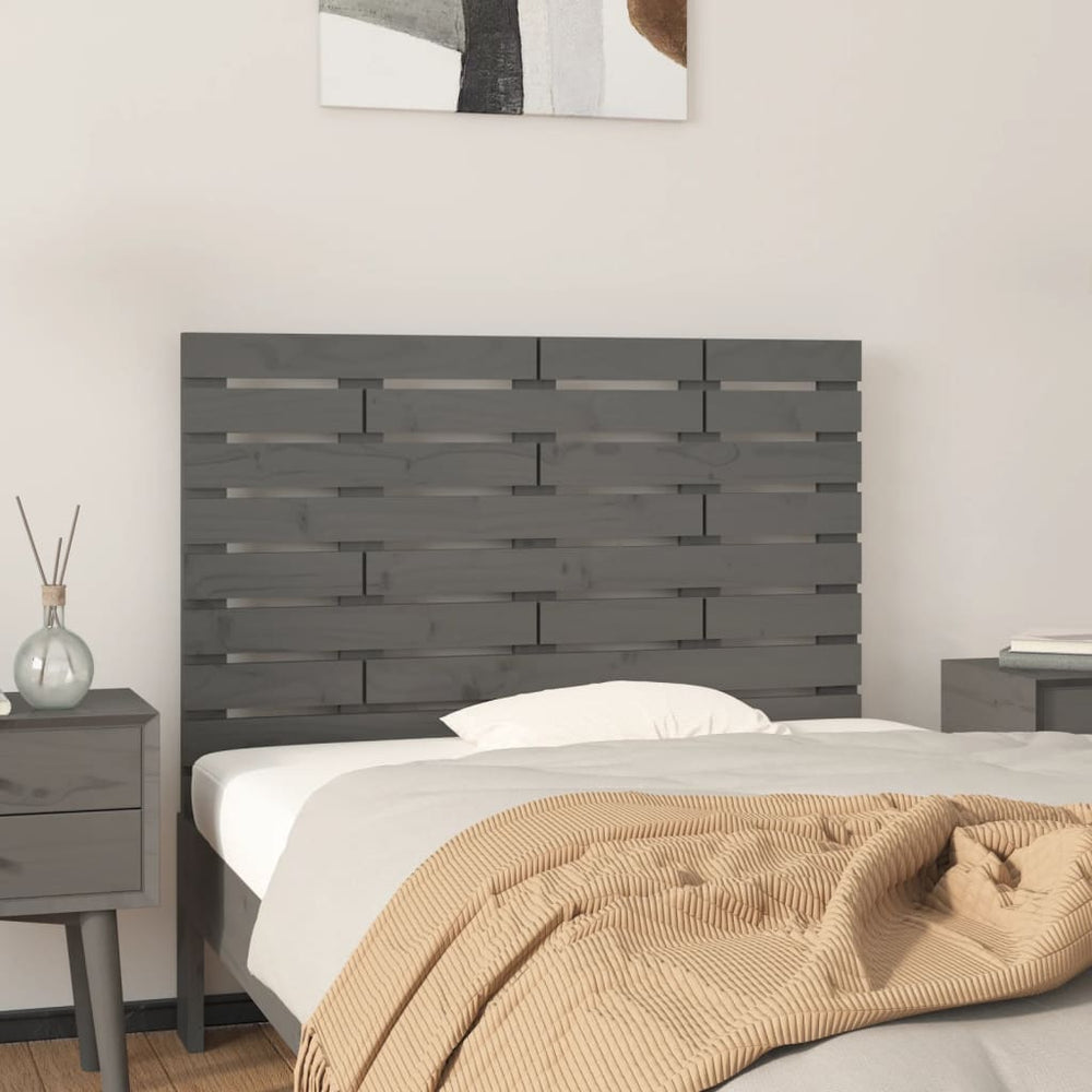 vidaXL Wall Headboard Grey 81x3x63 cm Solid Pine Wood