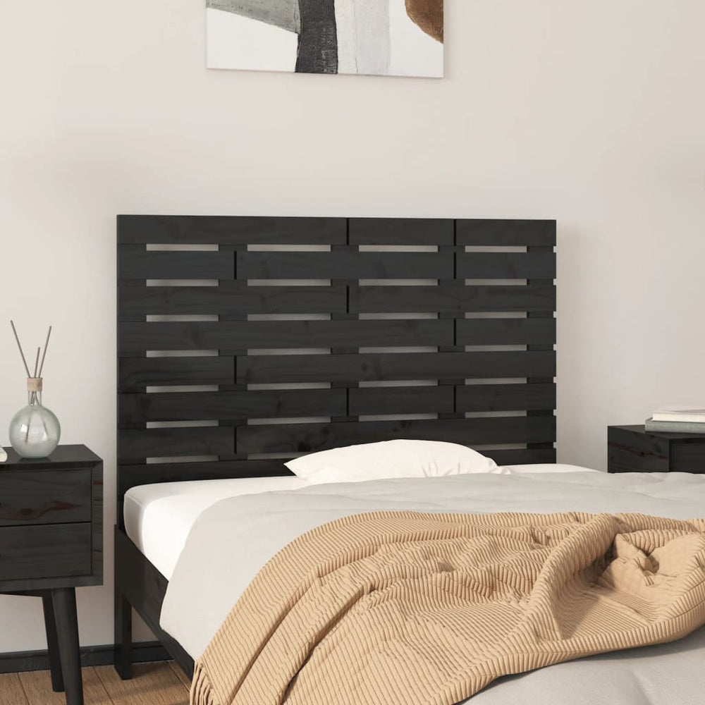 vidaXL Wall Headboard Black 81x3x63 cm Solid Pine Wood