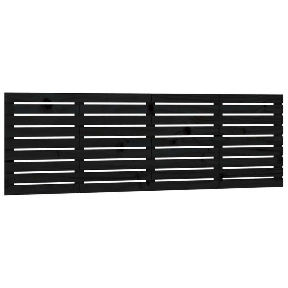 vidaXL Wall Headboard Black 186x3x63 cm Solid Pine Wood