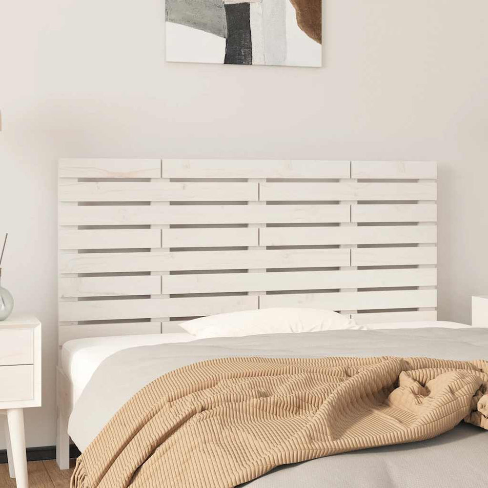 vidaXL Wall Headboard White 141x3x63 cm Solid Pine Wood